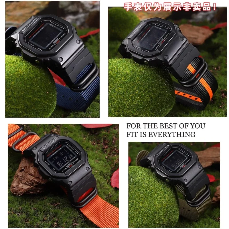 Pulseira de nylon modificada para G-SHOCK casio DW-5600BB/5610 GW-B5600 gw6900 gd120 gm2100 ga110 pulseira de lona masculina
