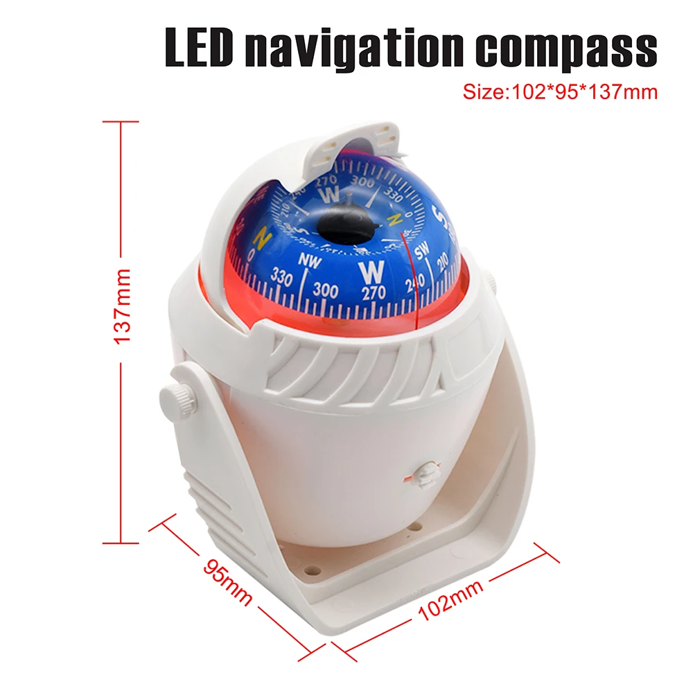 AD 1PCS LED Navigation Compass With Electronic Digital Sea Boat Pivoting Compass For Marine Navigation Positioning Compass RU