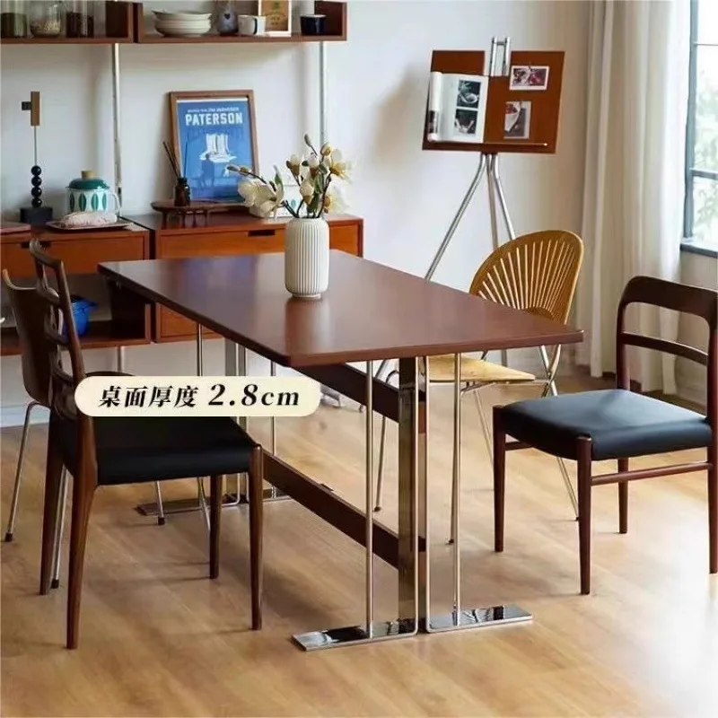 Mesa de comedor antigua de madera maciza de estilo japonés, escritorio pequeño para el hogar, escritorio rectangular, escritorio de escritura, mesa de comedor Vichy