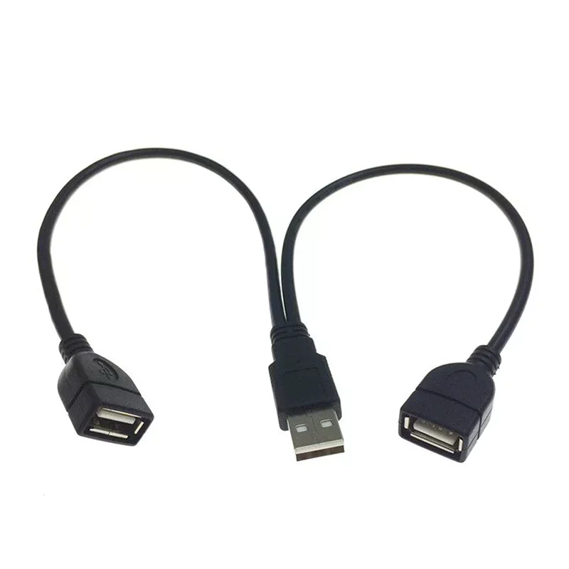 High Quality USB 2.0 Cable Double Splitter Adapter Cable 1 To 2 Female To USB Male Power Extension Cord