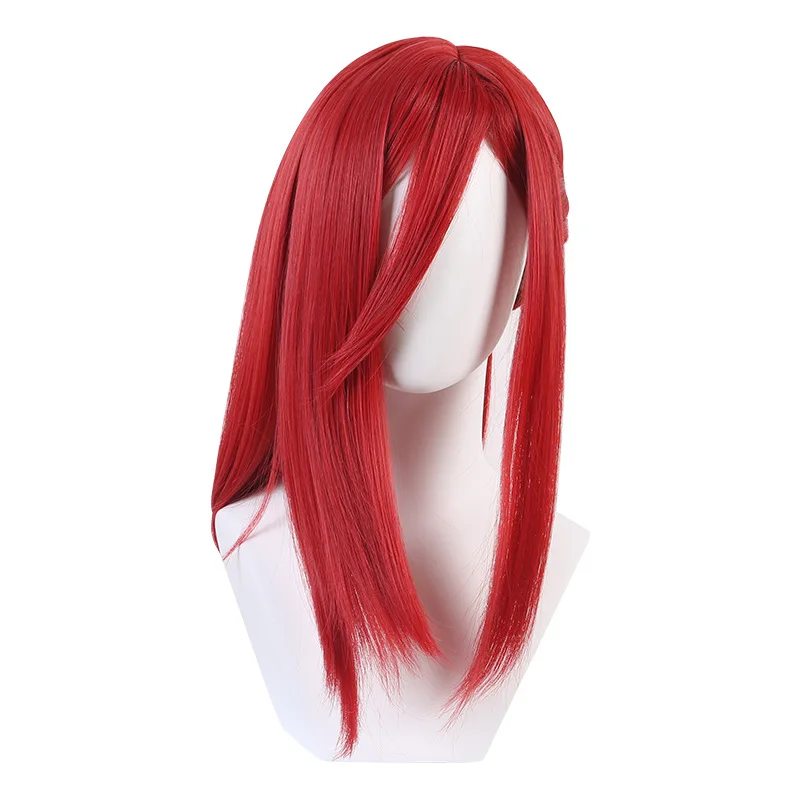 Peluca de Cosplay de caballo de leopardo de corte de mil prisión azul, peluca de Cosplay de Anime estilo trenzado de gatillo lateral rojo