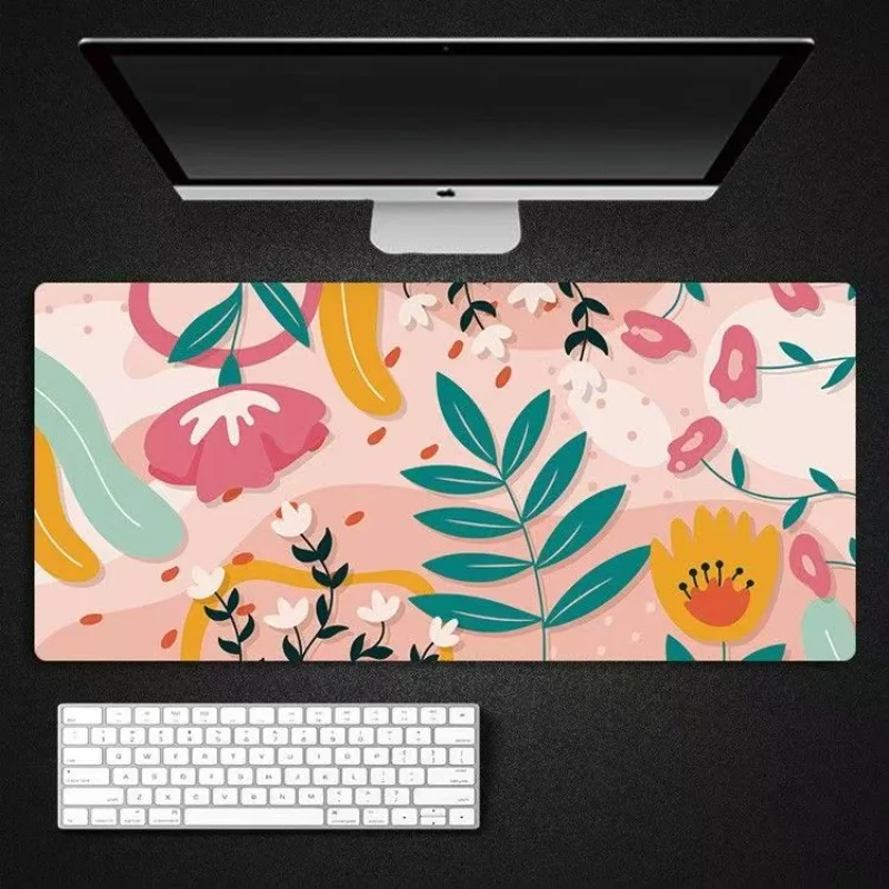 Cartoon illustration mouse pad oversized cute girl dormitory computer table pad large keyboard pad