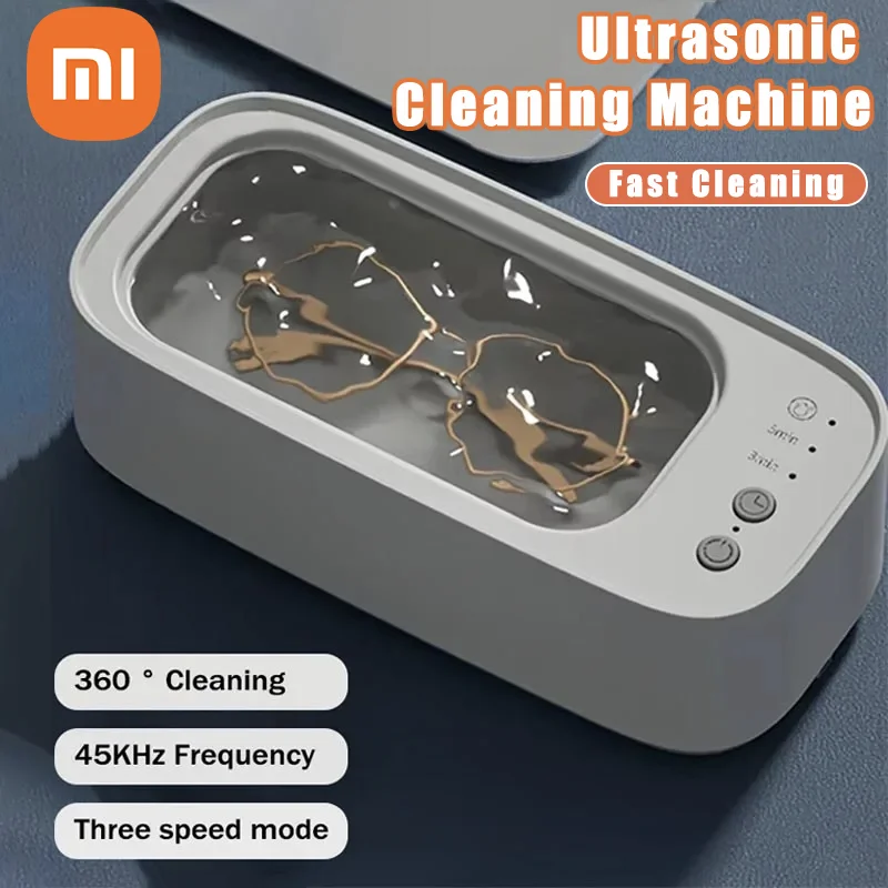 Xiaomi Ultrasonic Glasses Cleaning 45KHZ Ultrasound Jewelry Cleaner Machine High Frequency Ultrasonic Clean Timing For Jewelry