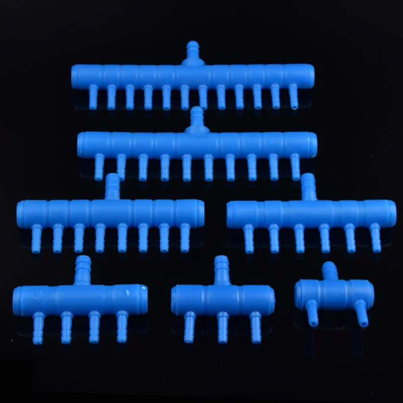8-5mm 2~12 Head Oxygen Gas Diverter Aquarium Fish Tank Hose Joint Air Pump Oxygenation Distributor Porous Gas Drainage Connector