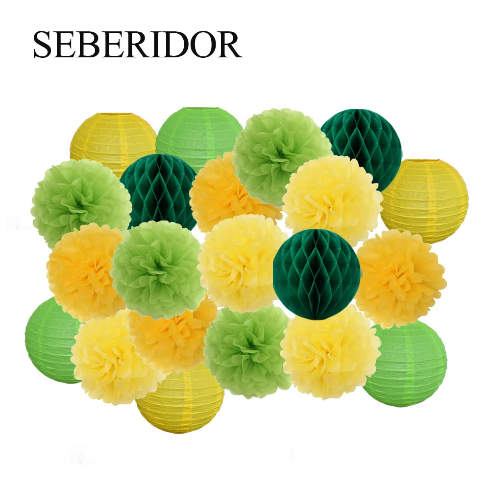 Nóng Lễ Cưới Trang Trí Màu Be Hồng Bộ Vòng Đèn Lồng Giấy Gấp Trẻ Em Sinh Nhật Ủng Hộ Tự Làm Treo Mô Flowerts