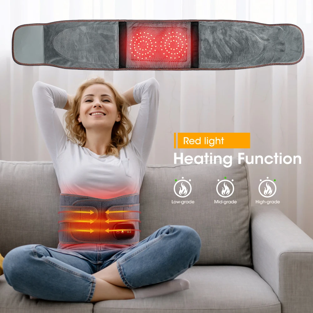 Electric Infrared Heating Therapy Waist Massager Back Support Belt Vibration Lumbar Massage Brace Pain Relief Muscle Massager