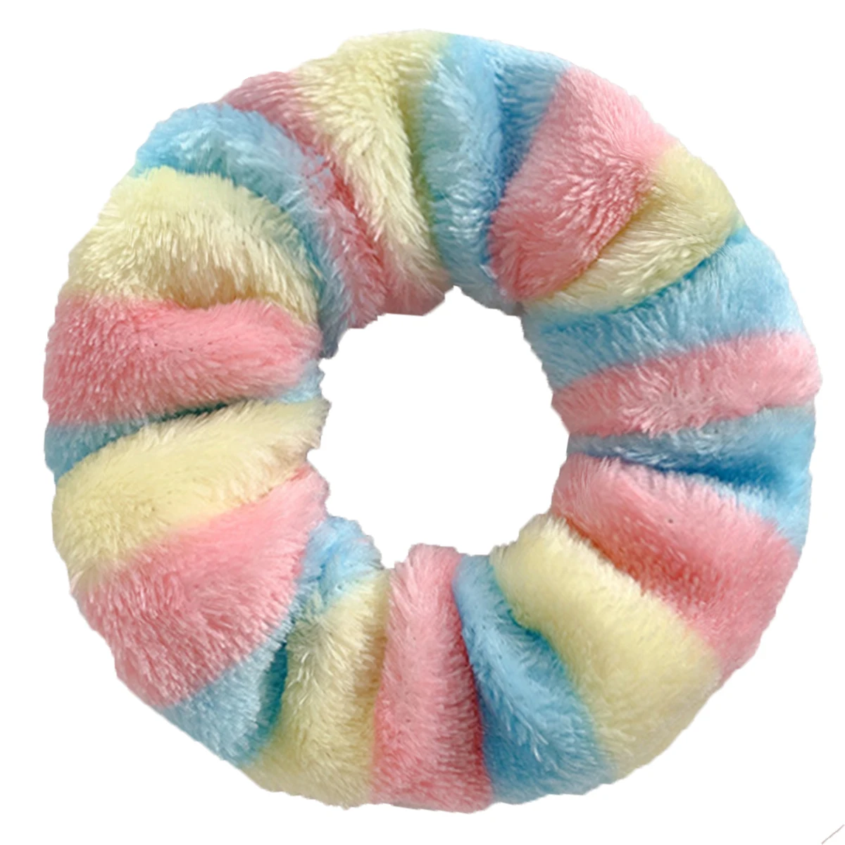 5pcs/lot Hair Scrunchies Furry Elastic Band Women Girl Ponytail Holder Accessories Plush Faux Fur Soft Colorful Patch Warm