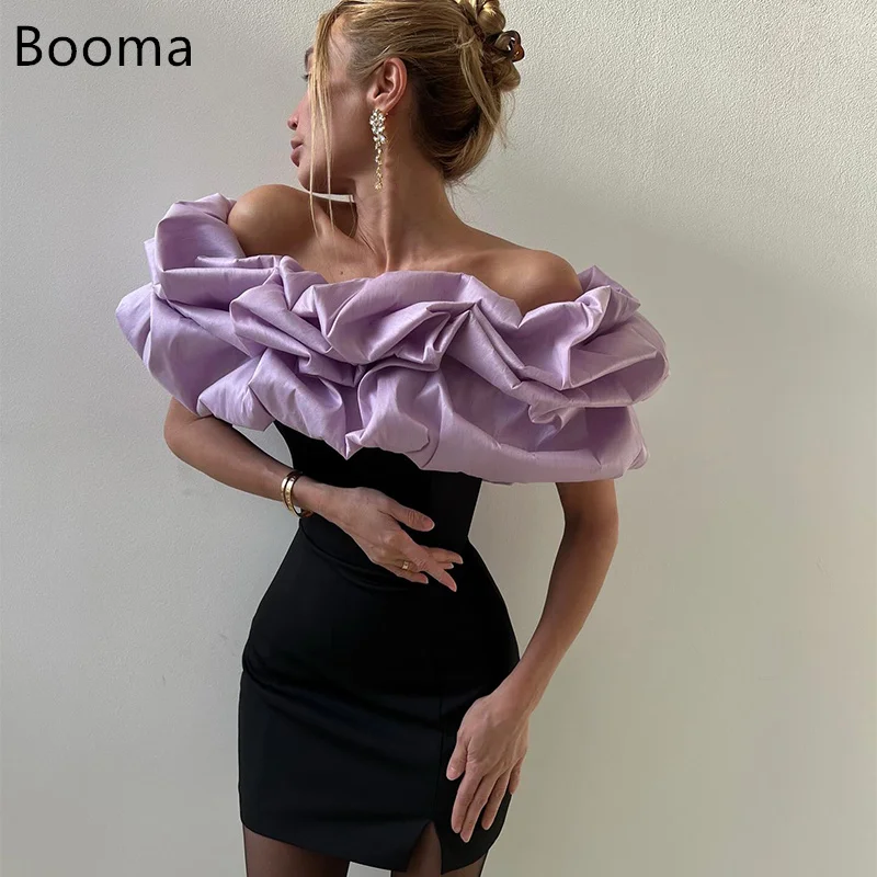 Booma بسيط قبالة الكتف فساتين سهرة صغيرة حورية البحر رداء حفلات رسمية للنساء أنيقة مطوي فستان حفلات تخصيص 2025