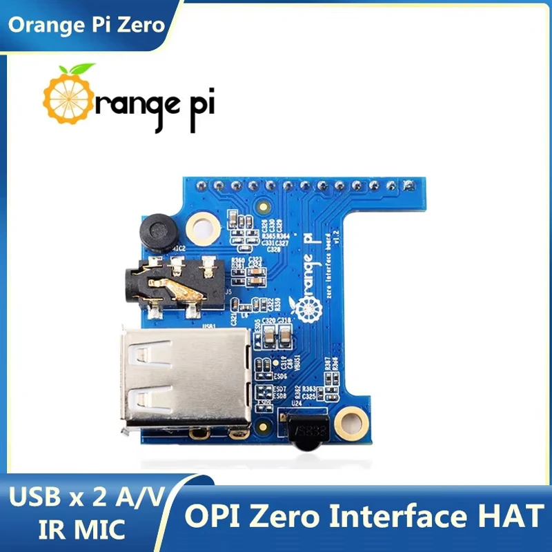 

Плата расширения Orange Pi Zero Интерфейсная плата USB 2.0 x 2, аудио-видео микрофон, функция ИК-приемника для Orange Pi Zero