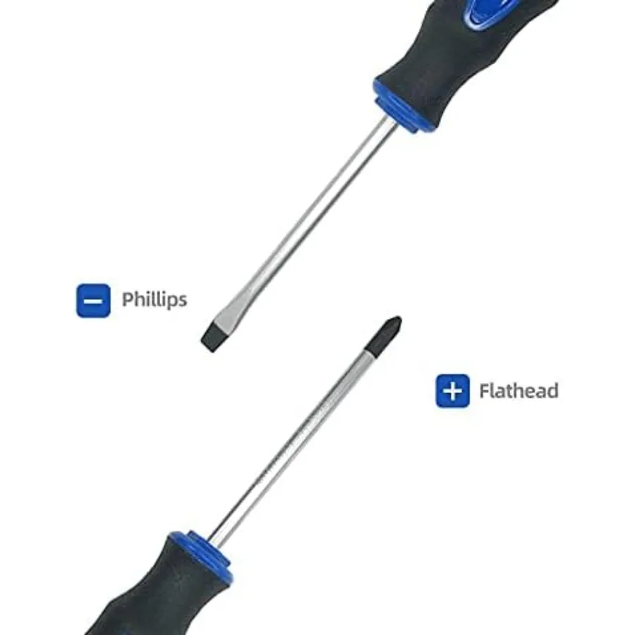Set Obeng Ujung Magnetik 6 Buah dengan 3 Kepala Phillips dan 3 Kepala Datar untuk Perbaikan Elektronik Presisi Pegangan Bantalan Profesional D