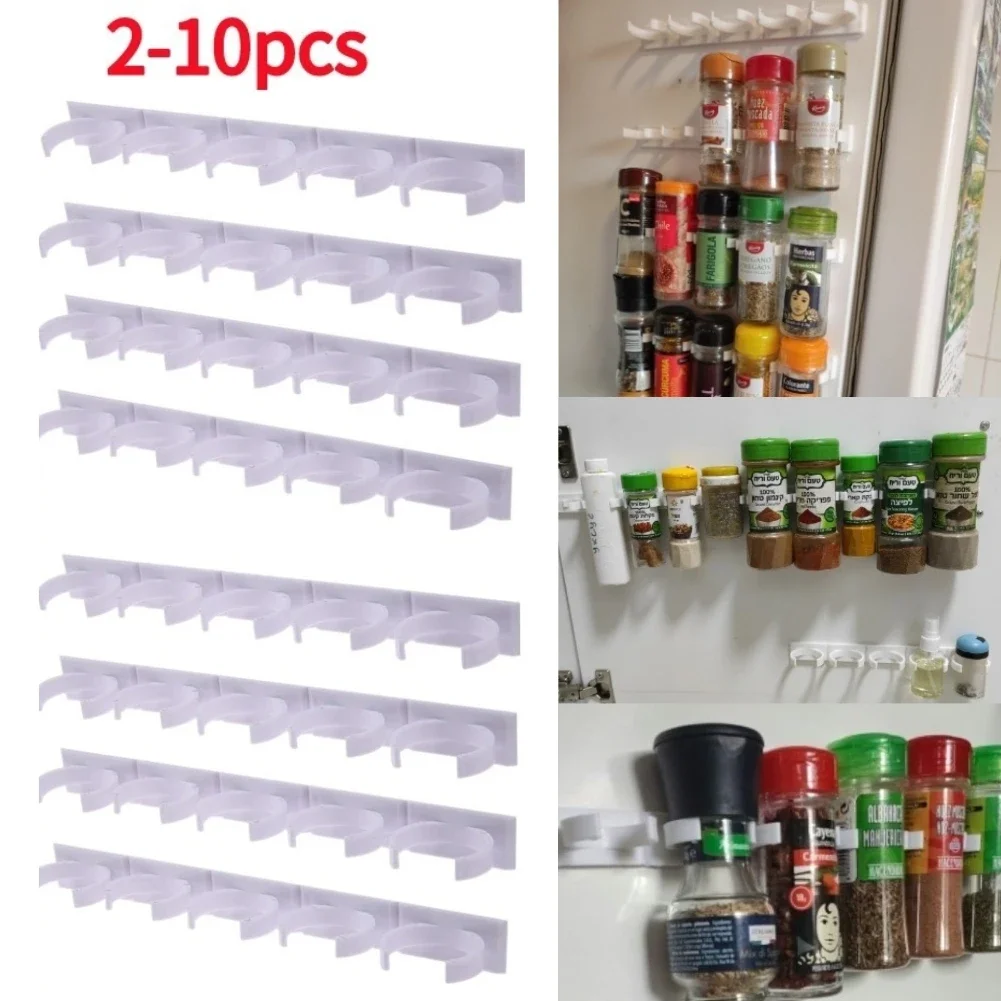 Spice Organizer Wall Cabinet Door Hanging Spice Jars Clip Hooks Set Storage Holder Gripper Kitchen Accessories