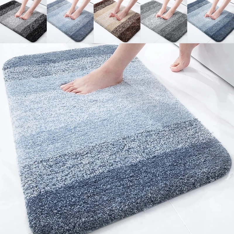 

1PC Luxury Bath Mat U-Shaped Bathroom Rugs Extra Soft Absorbent Microfiber Foot Mat Non-Slip Plush Toilet Rugs Shower Carpet