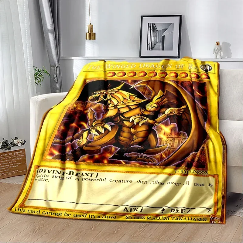 

Yu Gi Oh Blue Eyes White Dragon Anime Throw Blanket Soft Plush Cartoon Bedspread for Bedroom Home Decor