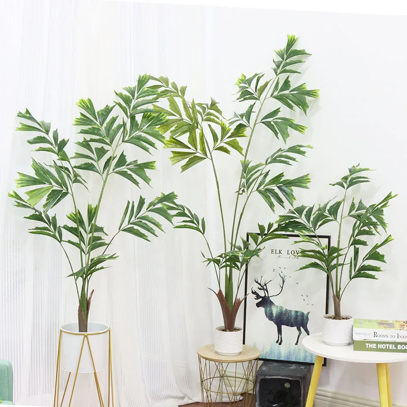 

120CM To 150CM Large Artificial Fishtail Palm Green Potted Plant Plastic Simulate Plant Home Outdoor Garden Decoration
