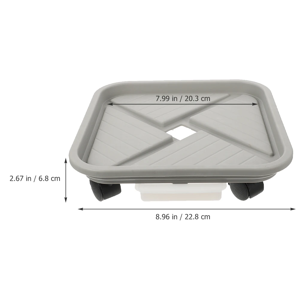 

Movable Flower Pot Tray Plants Water Stand with Wheel Plastic Trays for Drainage