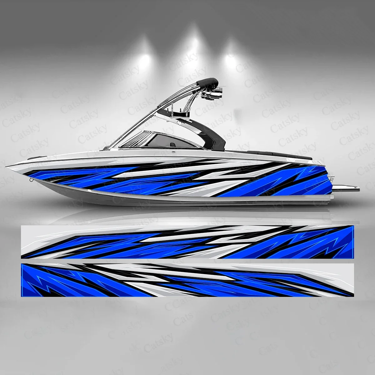 Abstract Tribal Stripes Boat Sticker Fashion Custom Fish Boat-Sticker Vinyl Waterproof Boat Wrap Graphic Boat Wrap Decal