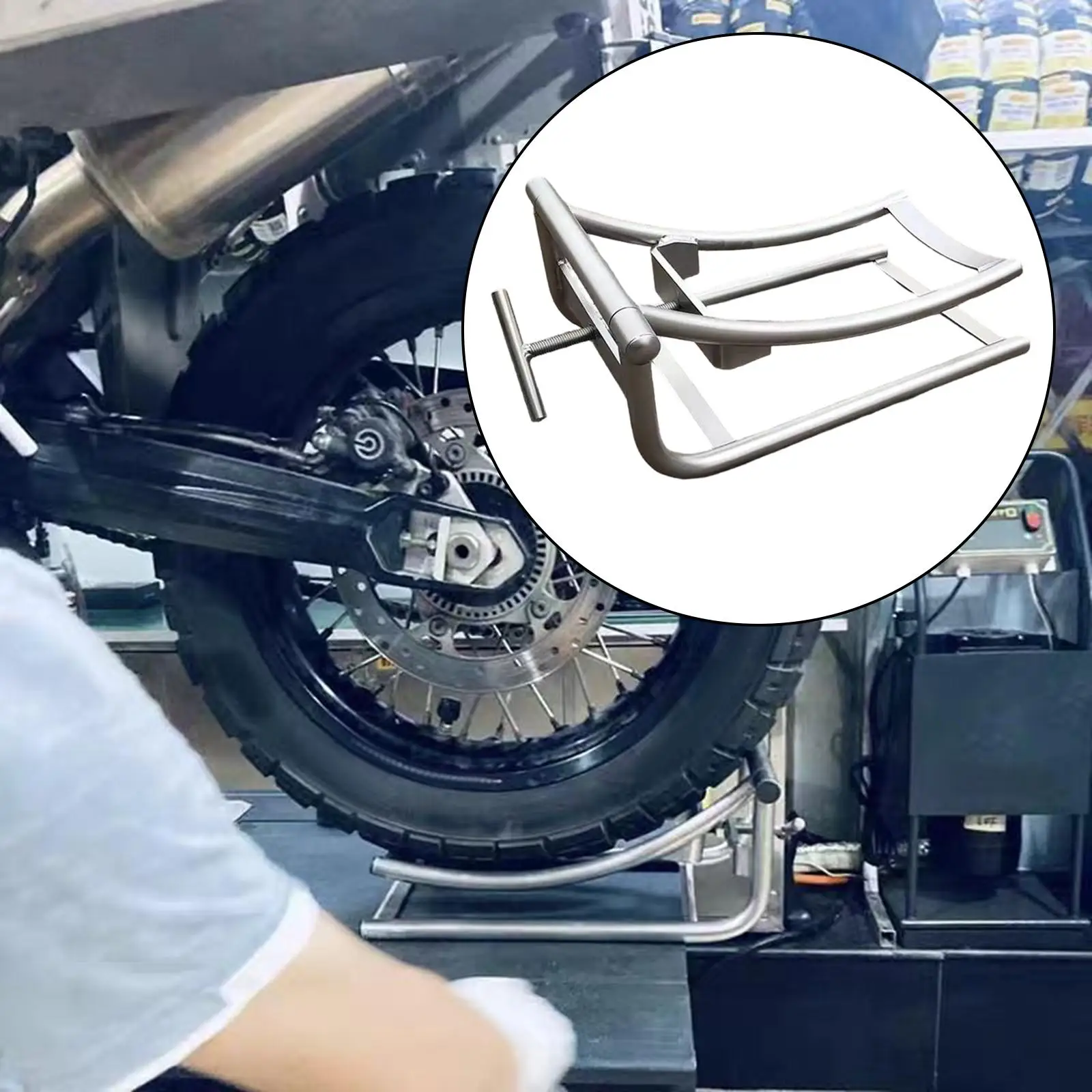 

Universal Motorcycle Wheel Stand Heavy Duty Repair Support Stand for Bike Maintenance Workshop Accessories