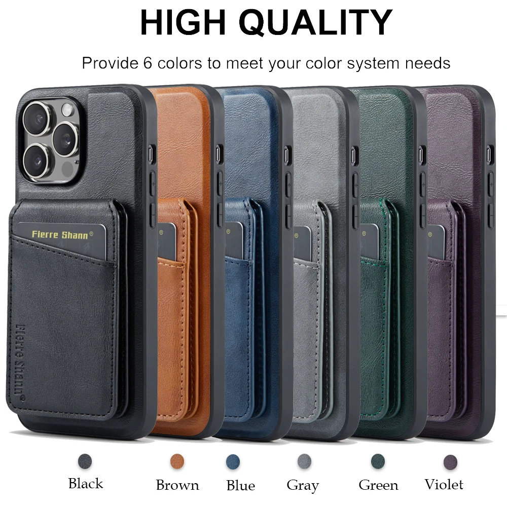 PU Leather Cover for Magnetic 2 in 1 Detachable Card Holder Wallet Stand Phone Case for iPhone 11 12 13 14 15 Pro Max 7 8 G SE