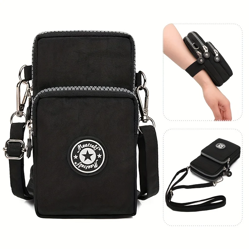 Crossbody Vertical Mobile Phone Bag Women Hanging Arm Elderly Cell Phone Bag Neck Cloth Bag Portable for Walking Small Bag