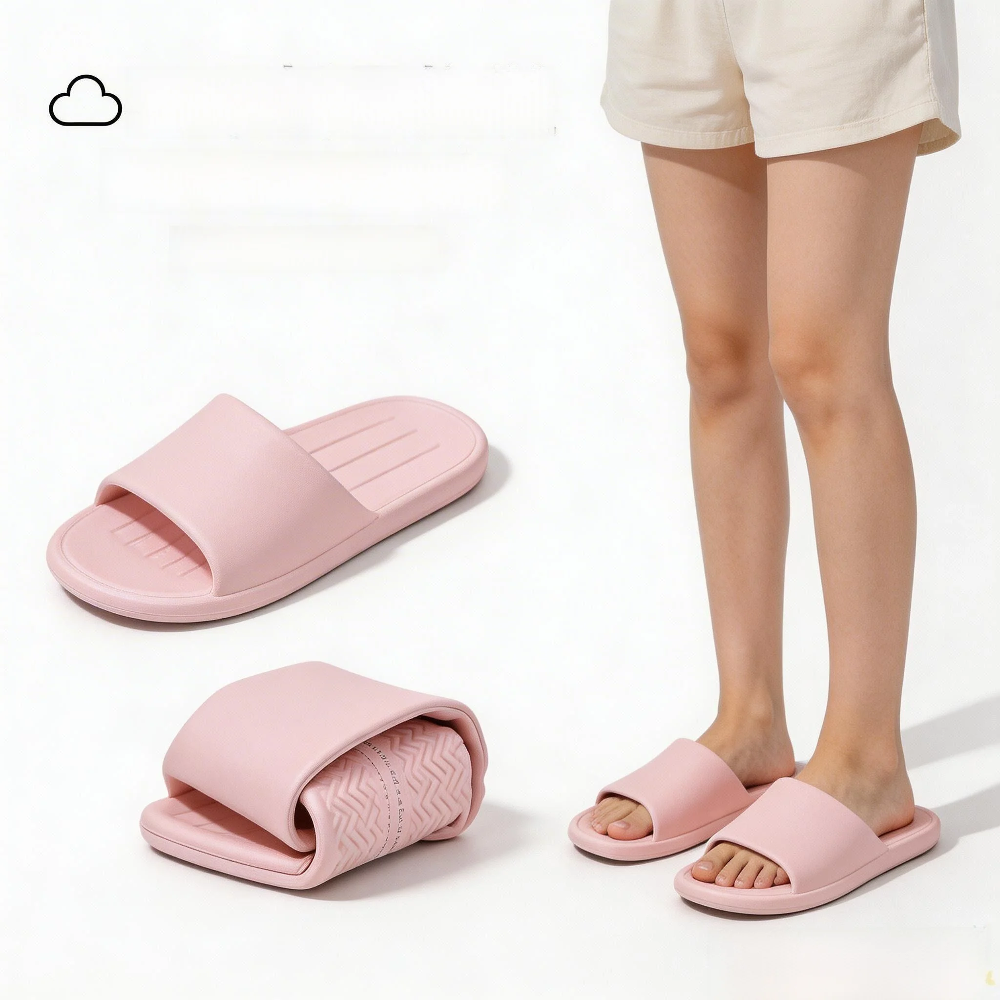 

Ультралегкие портативные нескользящие тапочки для мужчин и женщин для путешествий, плавания и использования в отелях.