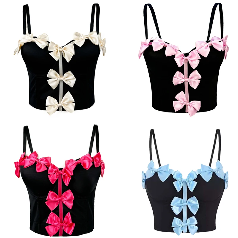 

Bow Breathable Bra Buckle Style Design Bustier Corset Top Simplicity Elegant Comfortable Shoulder Strap Tank Top Party Camis