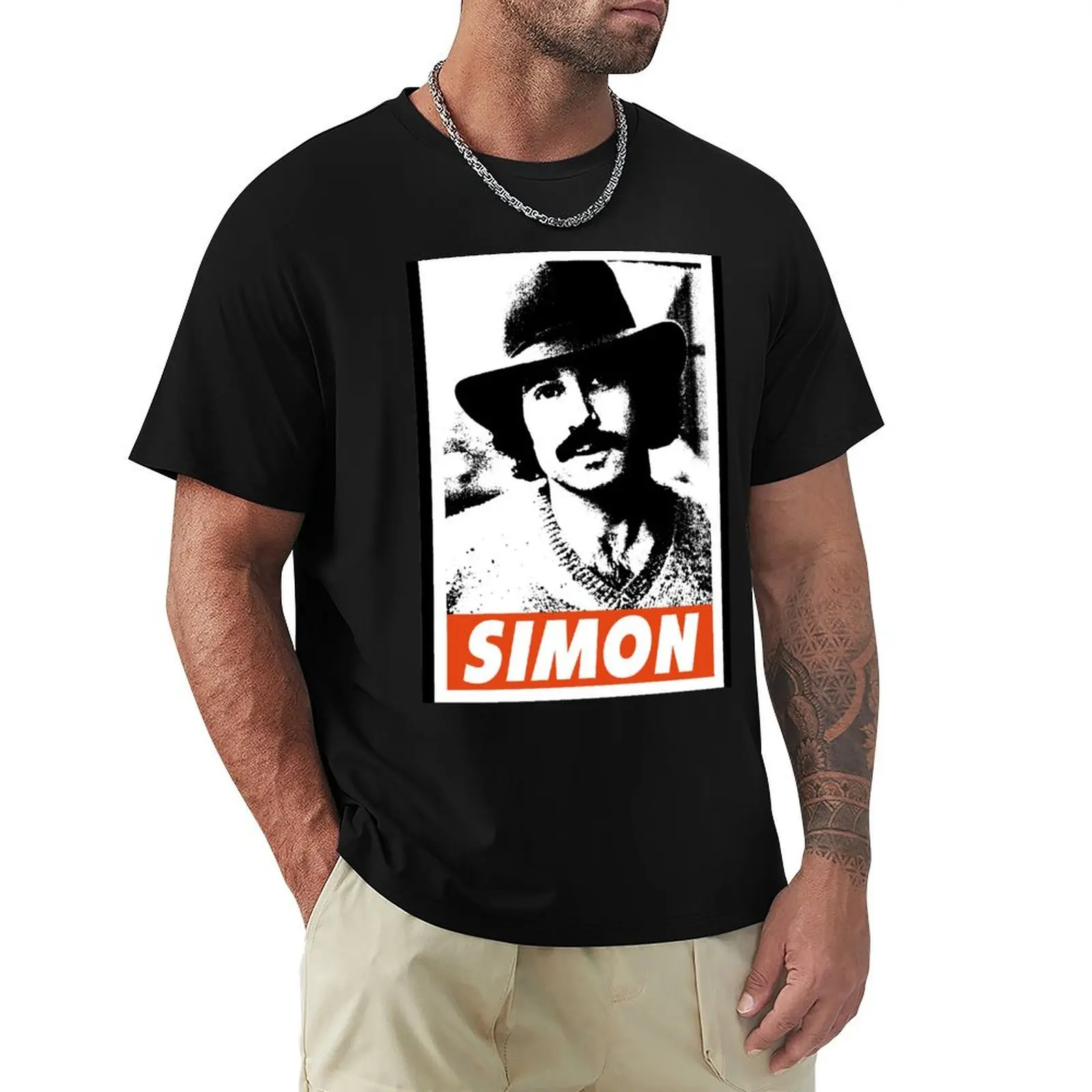 

Paul Simon - Retro T-Shirt T-shirts man blue lock aesthetic clothes Aesthetic clothing clothes for men