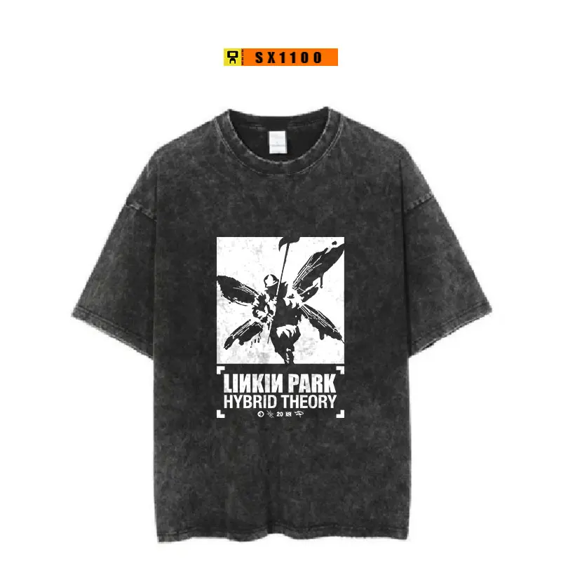 Rock Heavy Metal Print Overs ize Baumwolle Mann T-Shirt Streetwear Harajuku schwarz Kurzarmhemd lose Vintage Baumwolle Gothic T-Shirts