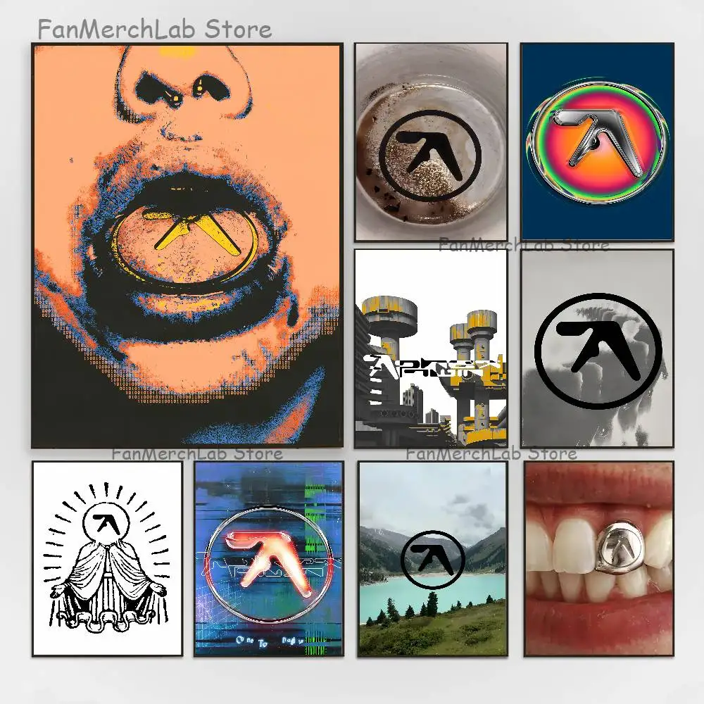 

Punk Aphex Twin Logo Club Bar Paper Vintage Poster Wall Art Painting Bedroom Study Stickers