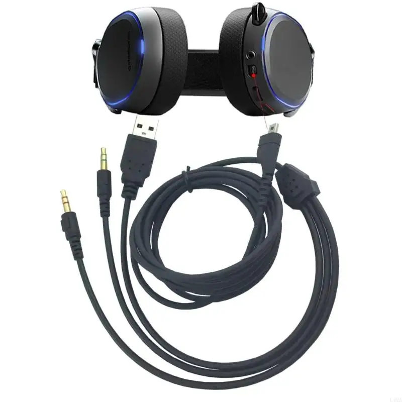 L4MA Remplacement RVB PC USB Cordon séparateur câble microphone USB 3,5 mm pour arctis 3 5 7