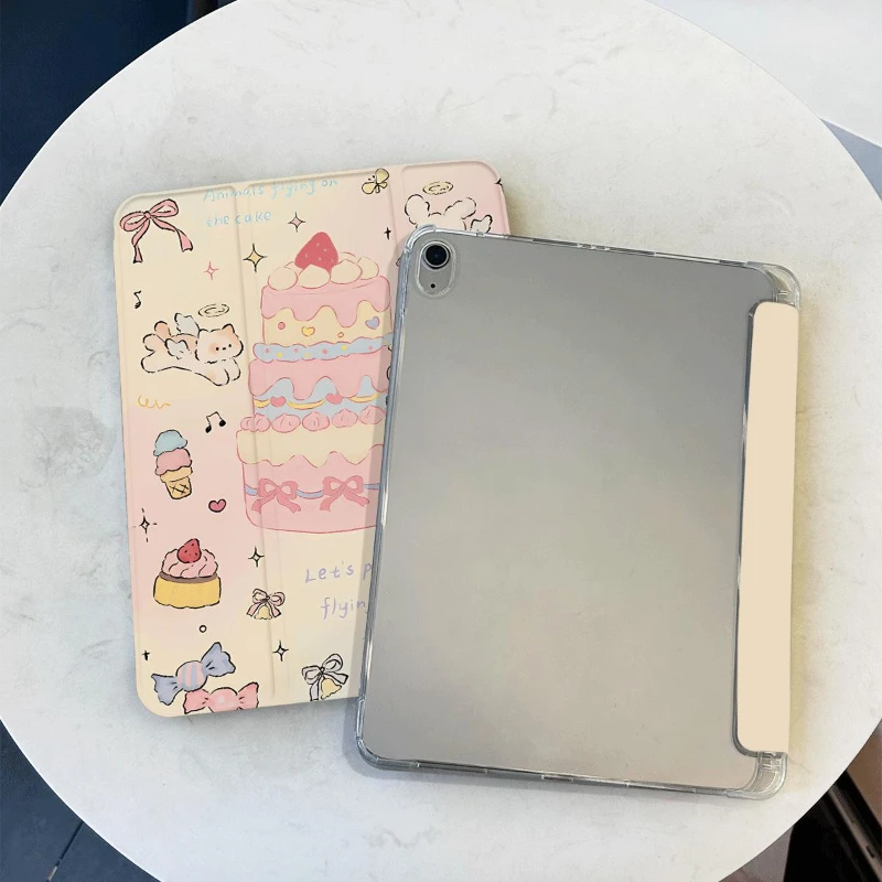 

IPad Air 5 Air 4 10,9 Мягкий чехол из ТПУ Cake Angel Cat Angel Dog для Ipad Mini6 8,3 Ipad 2017 10,5 дюймов 7 8 9th 10,2 Funda Cover