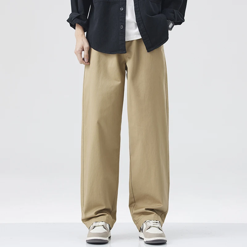 

Мужские брюки высокого качества, мешковатые брюки из 100% хлопка, мужские всесезонные мужские повседневные прямые американские брюки, мужские спортивные штаны