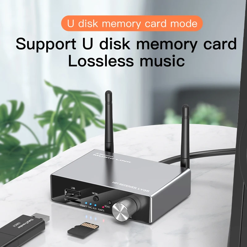 6 IN 1 DAC Bluetooth 5.3 Receiver Transmitter Optical Coaxial AUX RCA USB TF Wireless Audio Adapter Digital to Analog Converter view 3