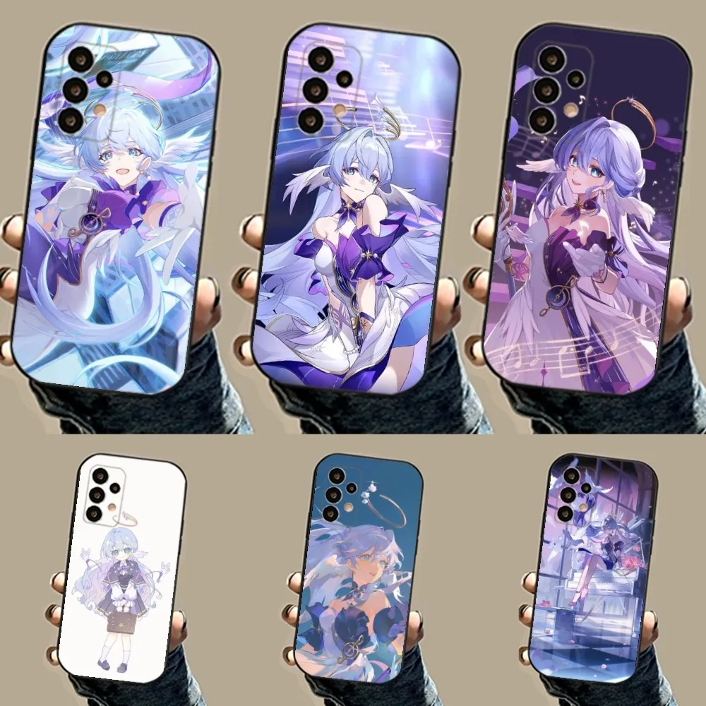 

Game H-Honkai Star R-Rail Robin Phone Case For Samsung S24,23,23,22,30,21,10,9,Note20 Ultra,Lite,Ultra,5G,Plus,FE,Black Soft