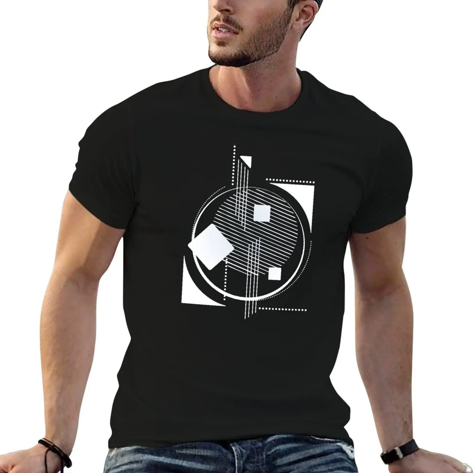 

Geometric Abstract nordic black and white T-Shirt men t shirt cotton 100% t shirt man cotton man t shirt summer T-Shirt
