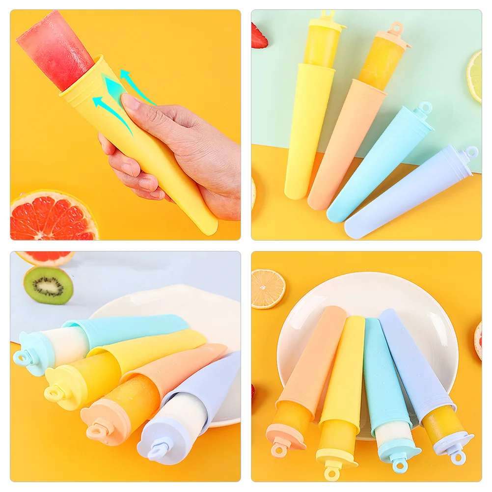 

4 Pcs Ice Cube Molds Reusable Silicone Ice-cream Mould Popsicles Making Molding Kitchen