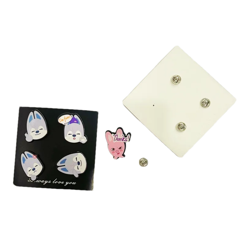 4-piece SKZOO mini brooch decoration accessories Stray kids animal image decoration cute brooch clothing bag decoration
