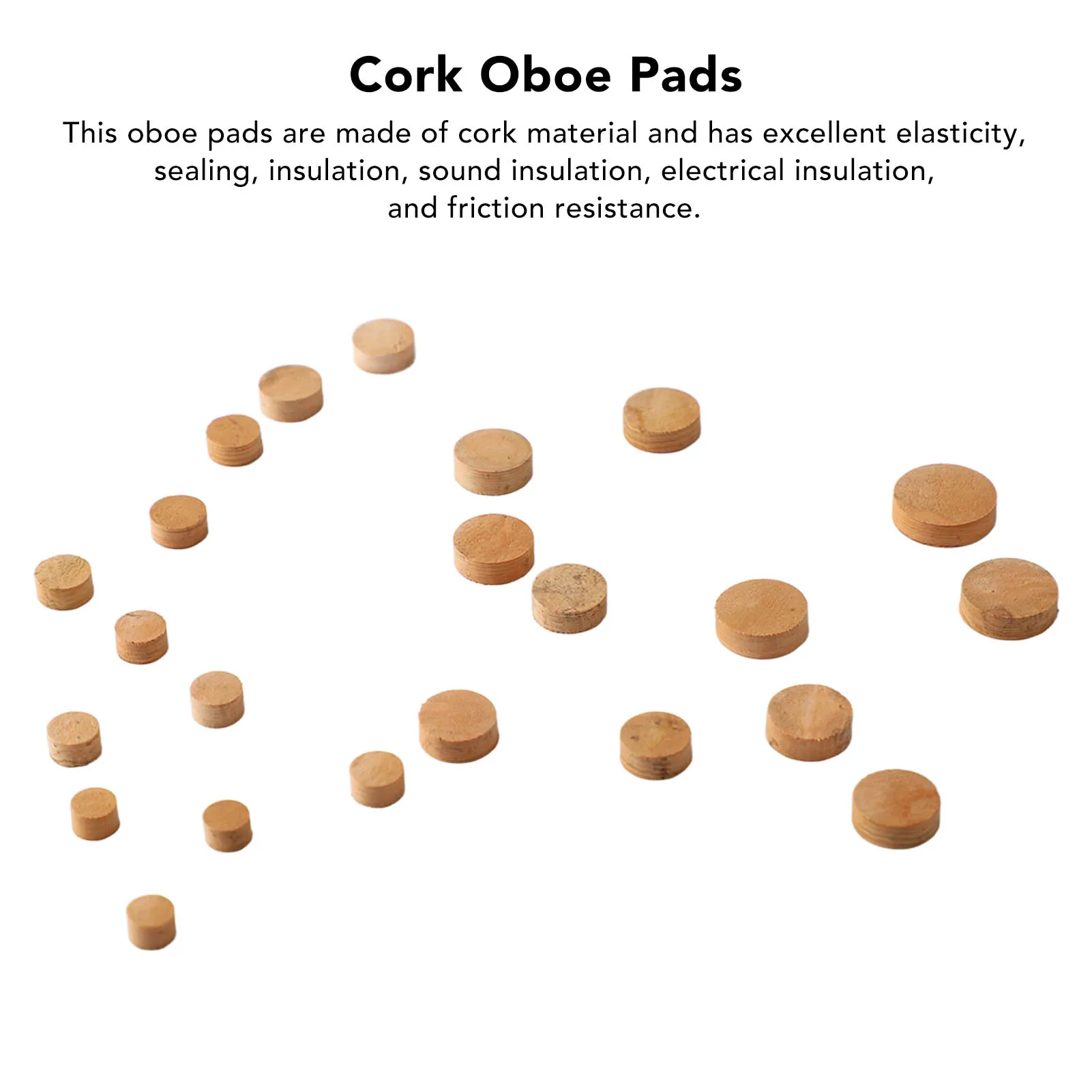 23Pcs Oboe Pads Cork Odorless Soft Good Sealing Wear Resistant Insulated Sound Hole Gasket Replacement