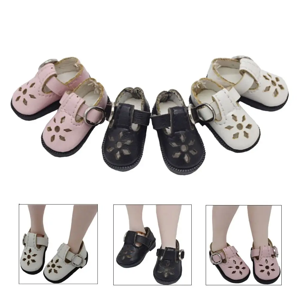 Mini Leather Dolls Shoes for 1/8 Blythes BJD Doll 3.2cm Mini Casual Shoes Toy Dolls Accessories