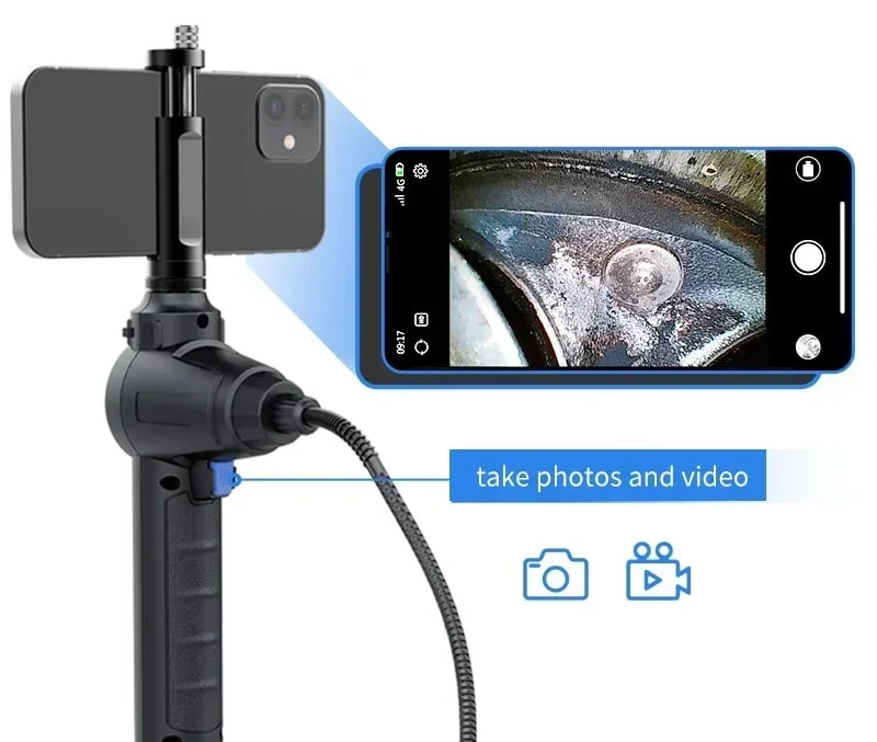 Portable Industrial Video Borescope Snaked Camera With 360 Degree Joystick Rotation 6mm Diameter 1M Probe Tube