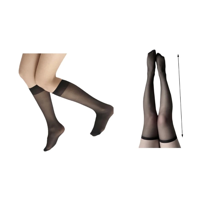 

2Pair Womens Girls Sheer Mesh Socks See Through Calf Socks Transparent Elegant Transparent Socks Lace Tulle Socks