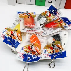 Simulated Sushi Keychain Creative Food Toy Japanese Cuisine Rice Vegetable Roll Salmon Key Rings for Men Women Bag Pendants
