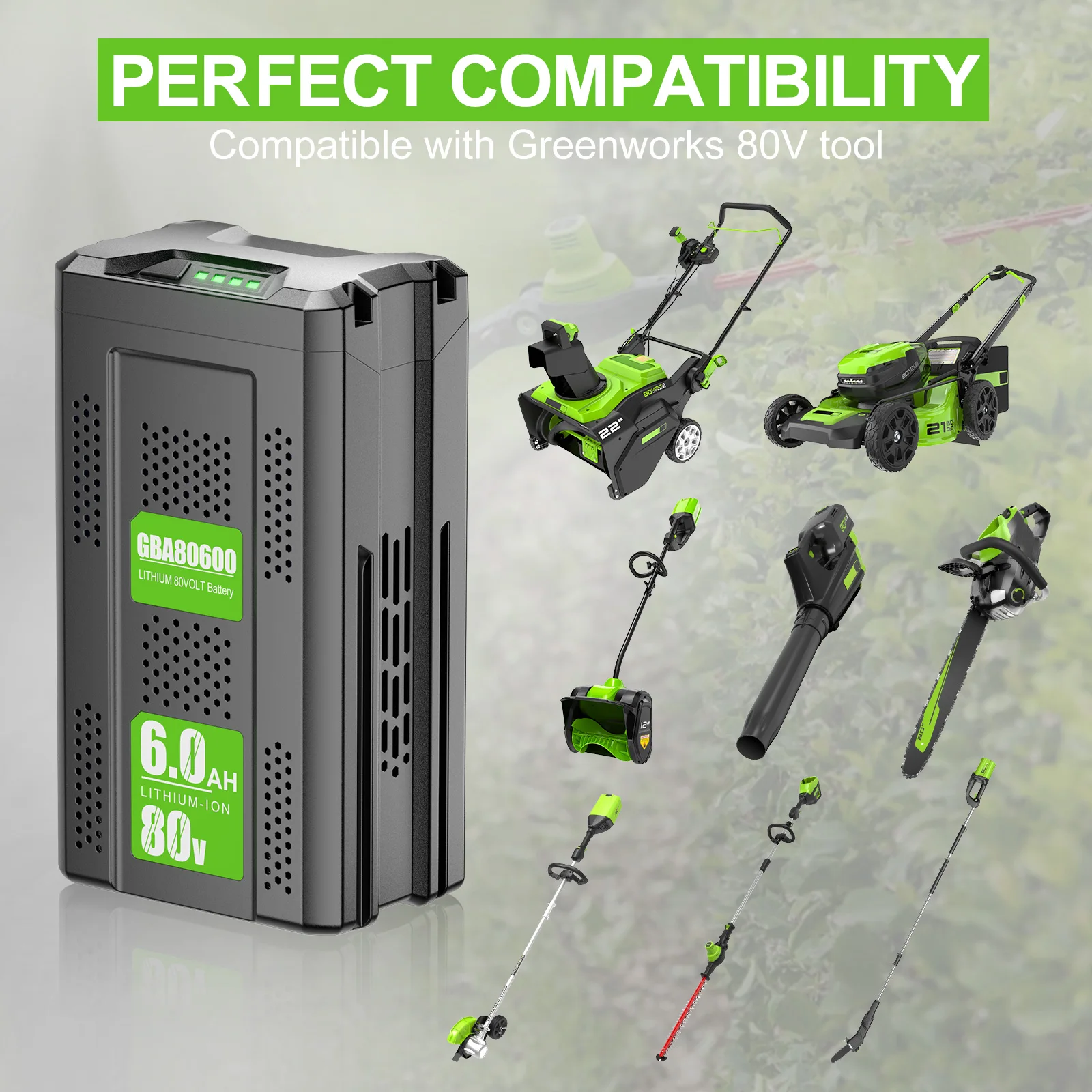 Akumulator zamienny do Greenworks GBA GBA80600 80V 6000mAh, kompatybilny z GBA80200 80V, akumulator do elektronarzędzi bezprzewodowych. — zdjęcie produktu 5