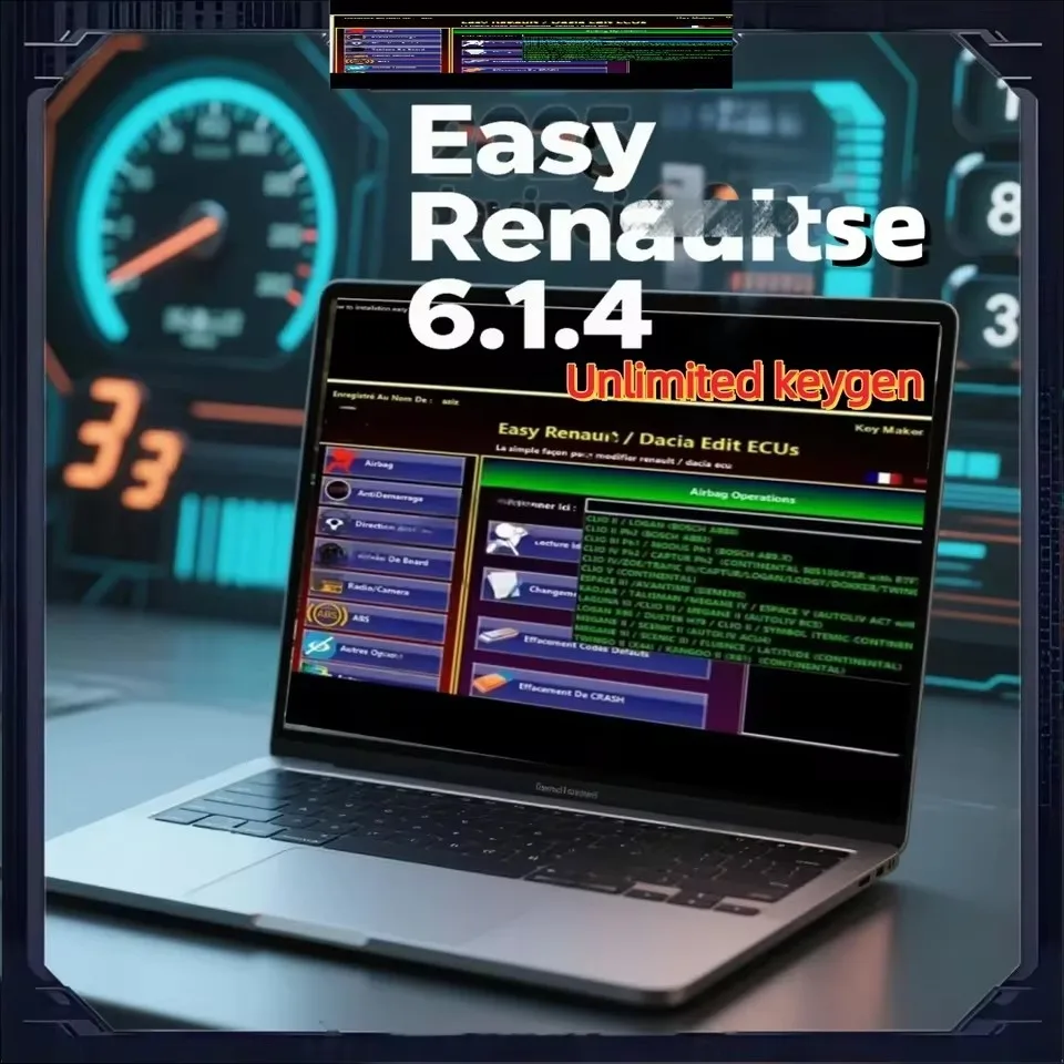 2025 Easy Ren/ault 6.1.4 logiciel pour Renault ECU programmeur clair Crash Airbag cartes clés UCH nettoyant travail avec OBDLink Renolink