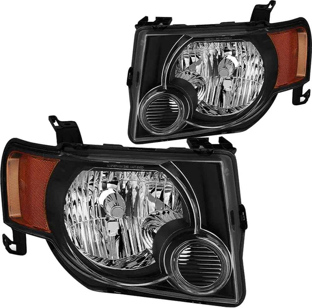 

Фара Sulinso, 2 шт., для Ford Escape SUV 2008-2012 гг., фары со стороны пассажира и водителя, черный корпус с янтарным отражателем