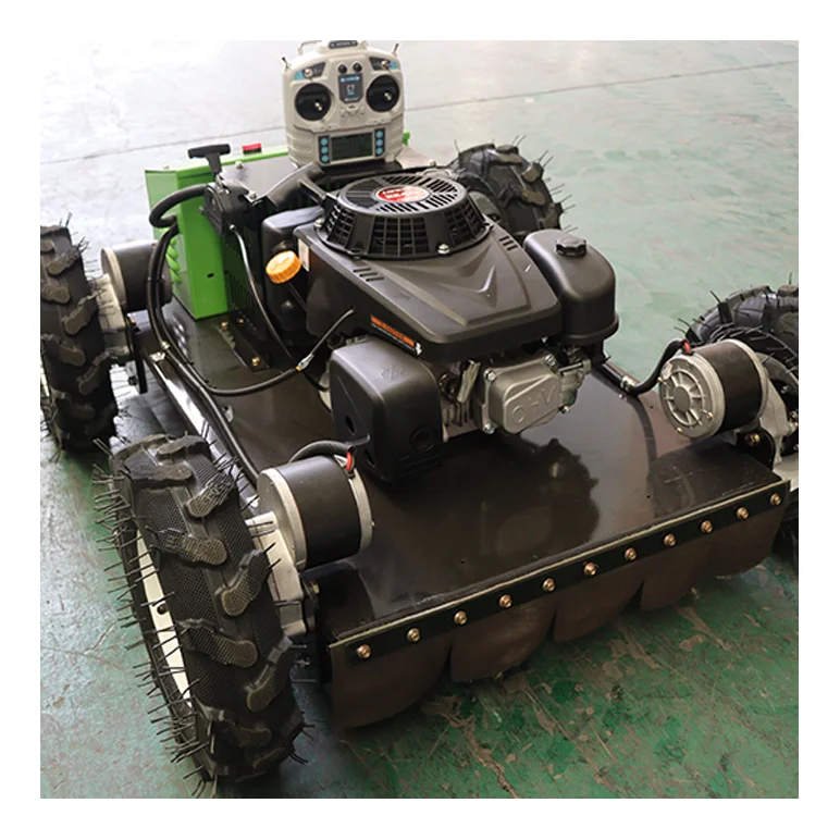 Four DC 24v motor anti-skid wheels smoothly control 110kg load four-wheel drive remote control lawn mower