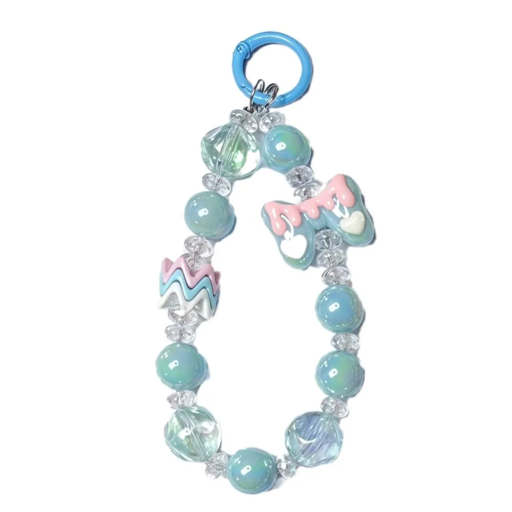 

Бисерный ремешок-шнурок для телефона с капибарой, милый бисерный брелок-подвеска с бантом, короткий ремешок на запястье для телефона, брелок для ключей