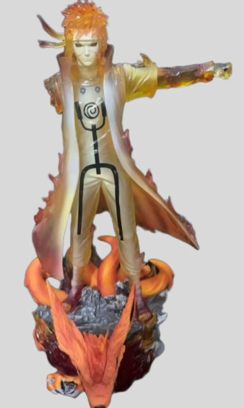 Estatua NARUTO de onda gigante de 31cm, Naruto Namikaze Minato GK, figuras de acción hechas a mano de Anime, decoración de caja de escritorio, regalo ornamental