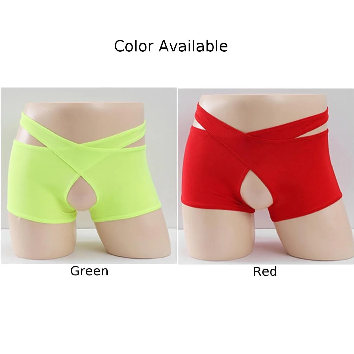 Men\'s Open Crotch Erotic Lingerie Shorts Sexy Crotchless Panties Cross Strap Man Thong Elastic Open Front Holeshort