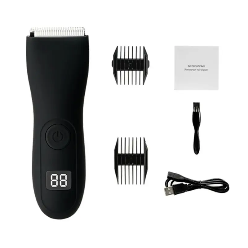 【BRAND NEW】Electric Groin Hair Trimmer Body Groomer Shaver for Men Waterproof Wet/Dry Clippers Male Face Beard