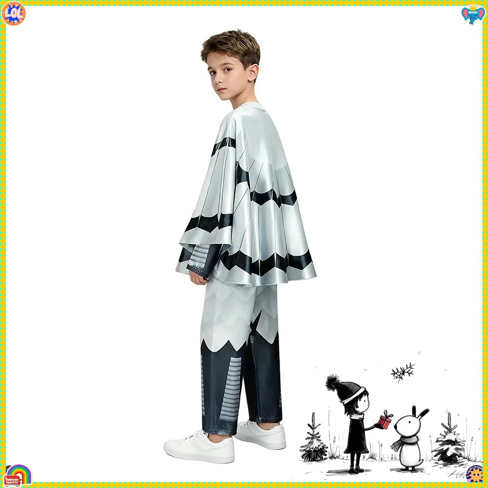 حار الأطفال الكبار تأثيري 99 ليال الغابات الغزلان الزي ثلاثية الأبعاد طباعة تأثيري حلي هالوين كرنفال لعبة الرعب فستان البدلة #4